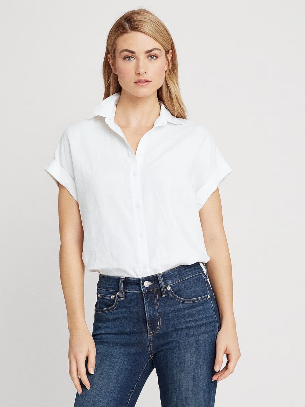 Elliott Lauren 100% Linen Button Down Shirt